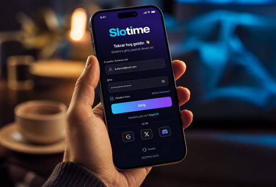 Slotime mobil cihazdan giriş ve oyun deneyimi görseli